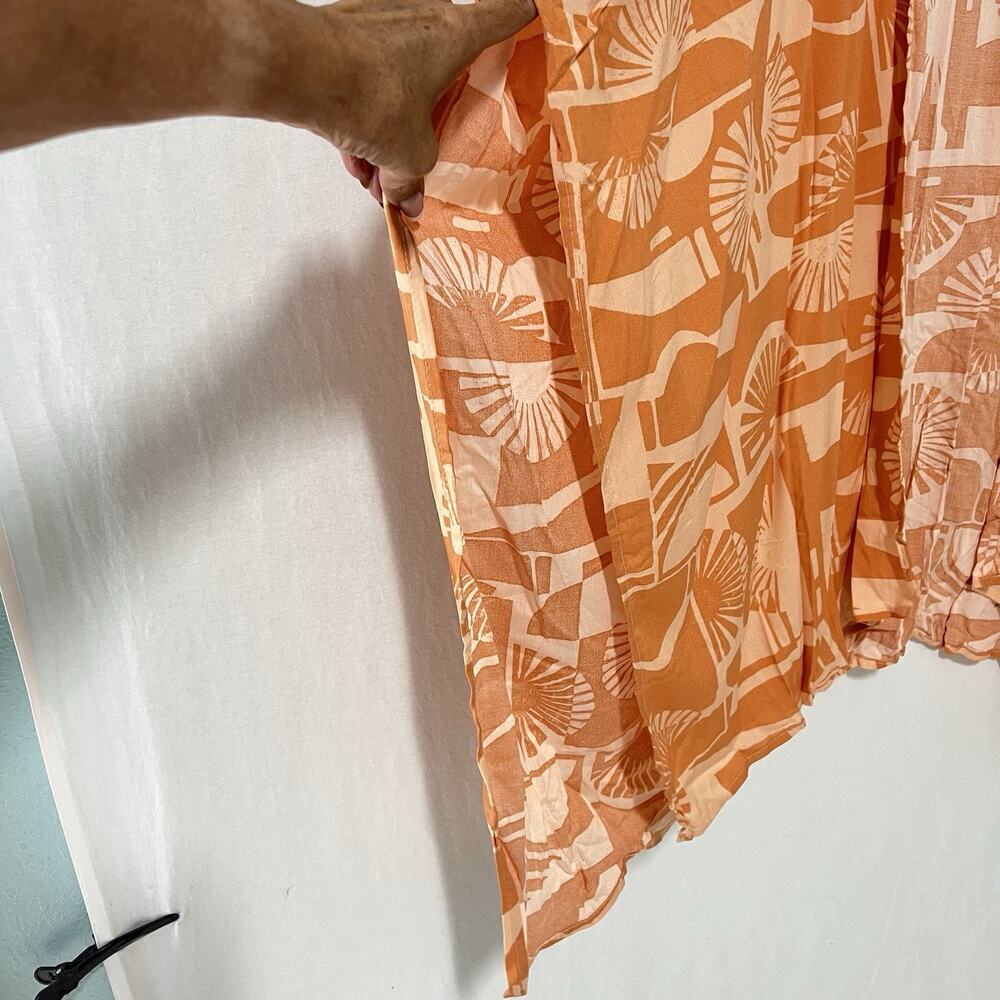 Sonoma Kimono Cover Up Women One Size Orange Long Boho Coastal Airy Resort NEW - Picture 5 of 9